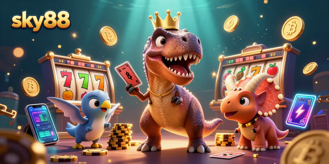 Experience thrilling wins with sky88 through vibrant casino animations and colorful characters.